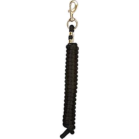1/2 in x 7 ft Black Mini/Pony Poly Lead Rope w/ Solid Brass 225 Snap