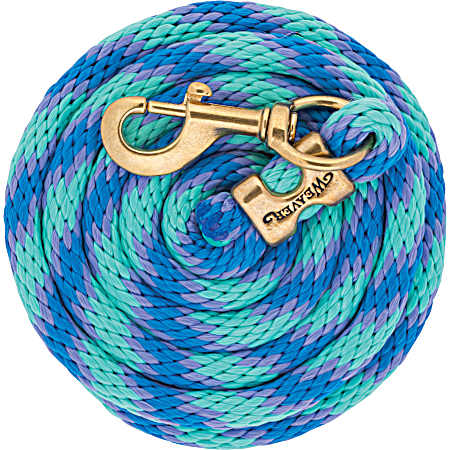 5/8 in x 10 ft Mint/Lavender/French Blue Poly Lead Rope w/ Solid Brass 225 Snap