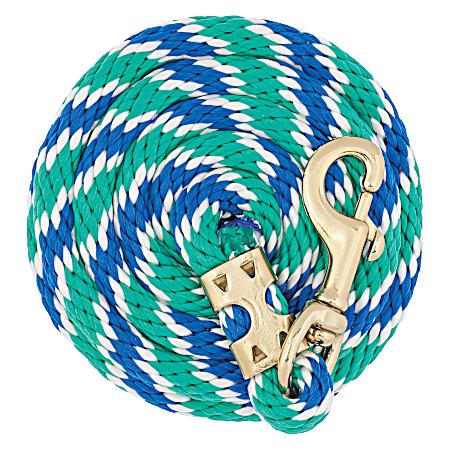 Value Lead Rope 8 ft Blue/White/Green w/ Brass Plated 225 Snap