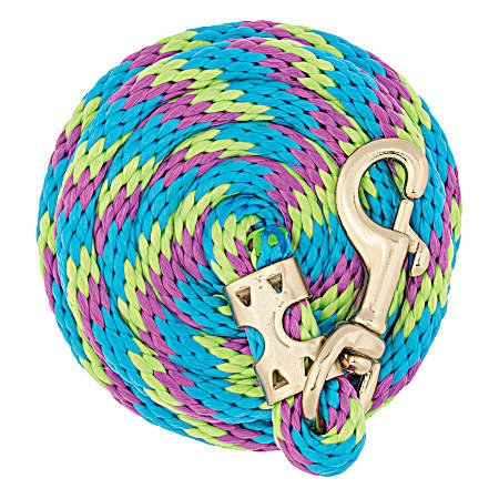 8 ft Lime Zest/Hurricane Blue/ Purple Jazz Value Lead Rope w/ Brass Plated 225 Snap