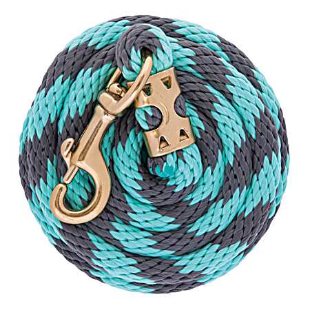 8 ft Gray/Mint Value Lead Rope w/ Brass-Plated 225 Snap