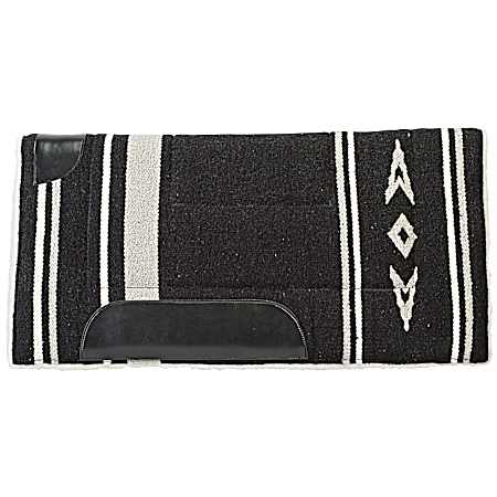 Weaver Leather Fleece Lined Acrylic Saddle Pad - 32 Inch x 32 Inch - Black/Gray - 35-1663-P2