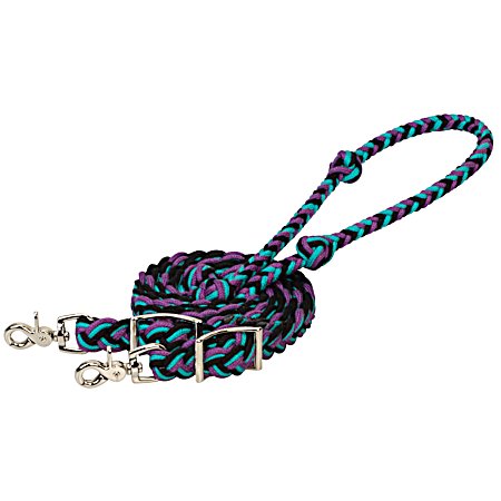 Blue Multi EcoLuxe Bamboo Flat Barrel Reins