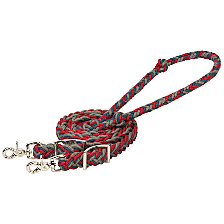 Red Multi EcoLuxe Bamboo Flat Barrel Reins