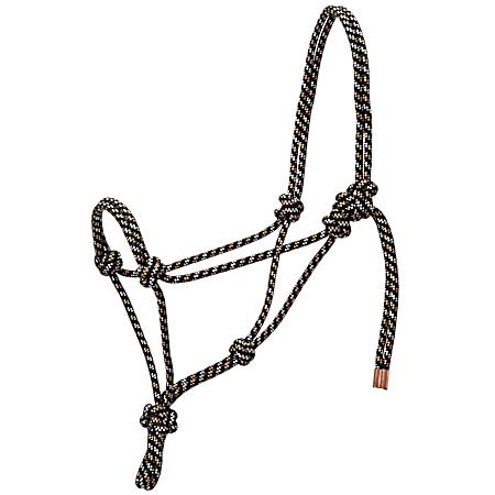 Diamond Braid Black/Tan/White Rope Halter