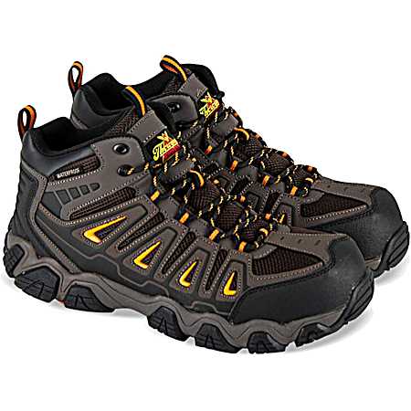 Men's Brown/Orange Crosstrex Series Mid Cut Safety Toe Hikers