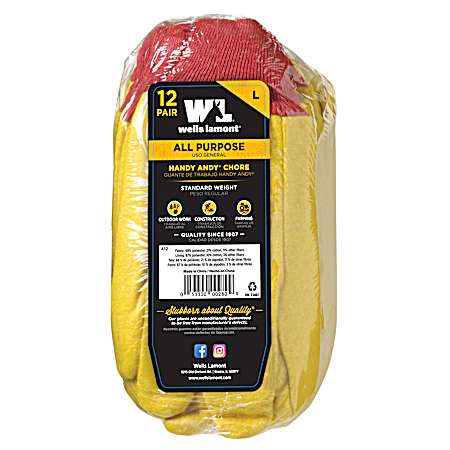 Men’s Yellow Standard Weight Chore Gloves
