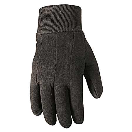 Men's Brown All Purpose Work Jersey Gloves