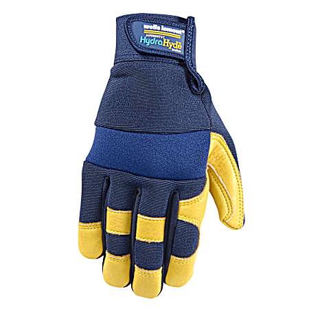 Men's Blue/Tan Hydrahyde Grain Cowhide Leather Gloves
