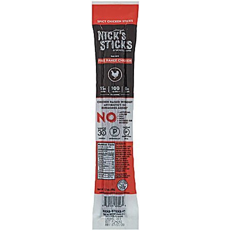 1.7 oz Free Range Spicy Chicken Sticks