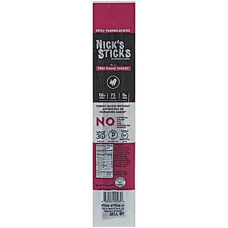 1.7 oz Free Range Spicy Turkey Sticks