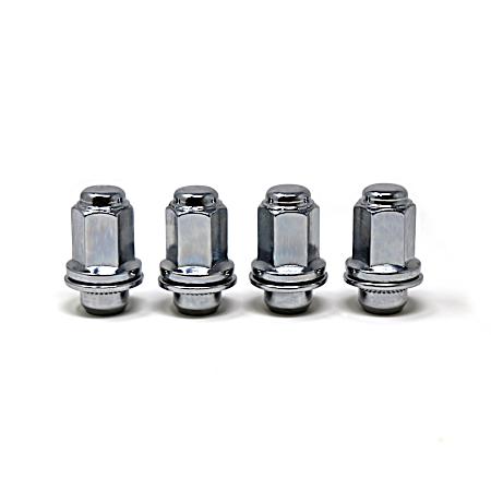 12mm Chrome Medium Mag w/ Washer Lug Nuts - 4 Pk