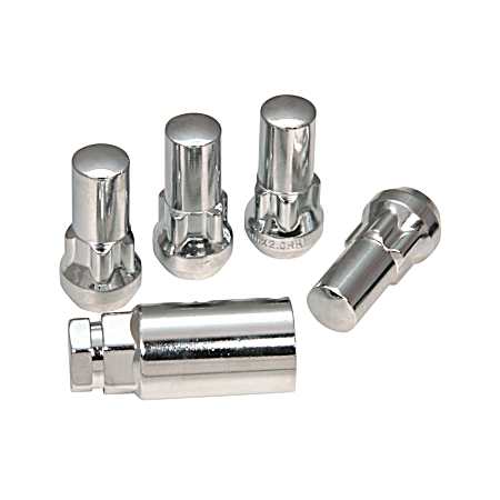 14mm Chrome Acorn Socket Wheel Lock Lug Nuts - 4 Pk