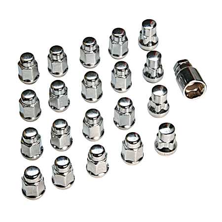 Lug-N-Lock 12mm Chrome Bulge Acorn Wheel Kit - 20 pc