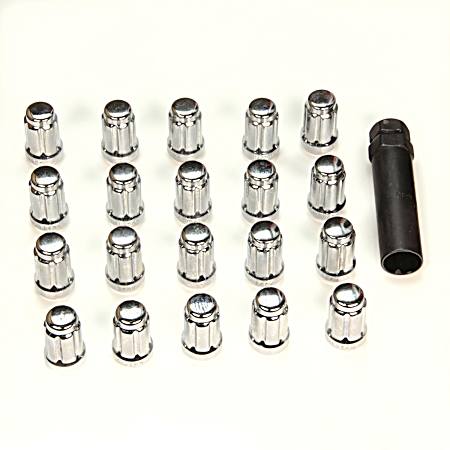 0.5 in Chrome Spline Acorn Wheel Kit - 20 pc