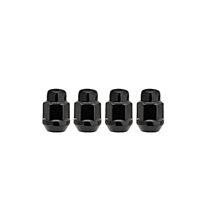 0.5 in Black Chrome Bulge Acorn Lug Nuts - 4 Pk