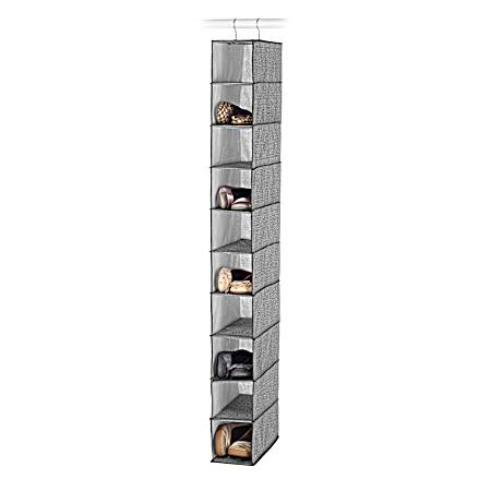 Hanging 10-Section Gray Shoe Shelves Organizer