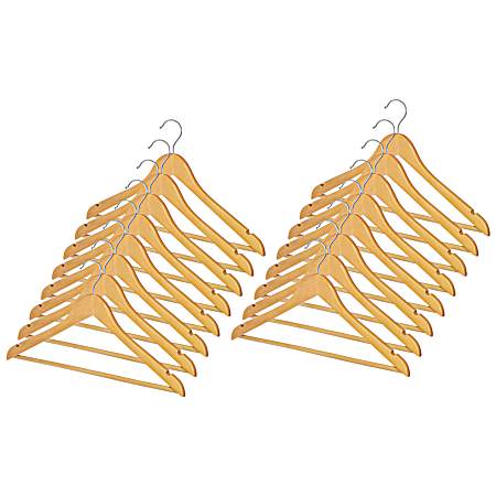 Natural Wood Suit Hangers - 16 Ct