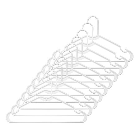 White Tubular Hangers - 10 Ct