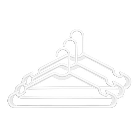 White Heavy Duty Tubular Hangers - 3 Ct