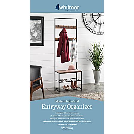 Modern Industrial Black Entryway Organizer