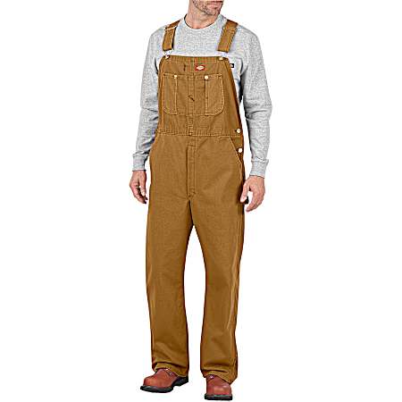 Men's Classic Brown Duck Bib Overalls