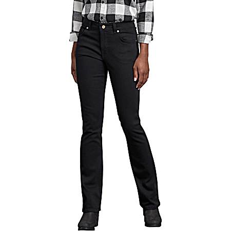 Women's Perfect Shape Rinsed Black Bootcut Jeans