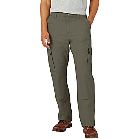 Men's Duratech Ranger Moss Green Relaxed Fit Straight Leg Ripstop Cargo Pants