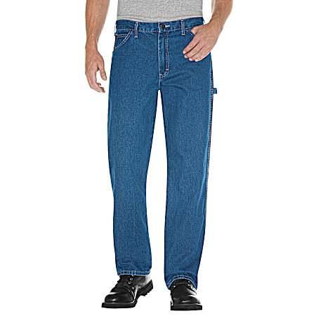 Men's Stonewashed Relaxed Fit Carpenter Jeans