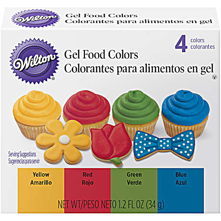 Primary Gel Food Colors - Set of 4