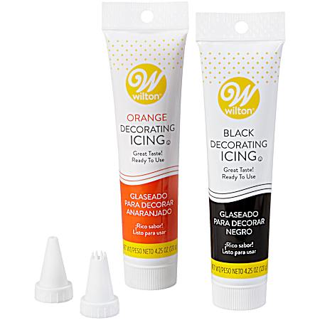 8.5 oz Orange and Black Icing Set