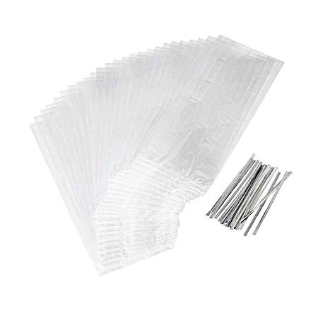 Clear Party Bags w/ Ties - 50 ct