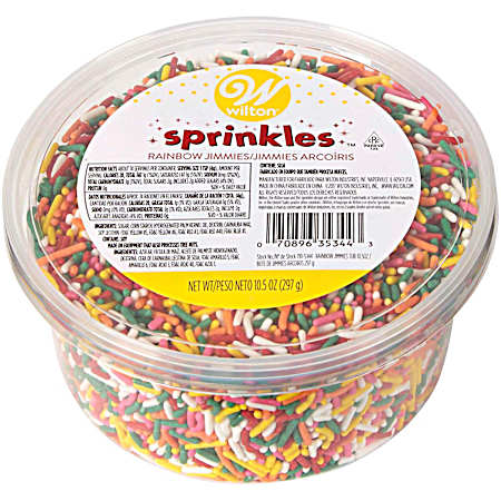 10.5 oz Rainbow Jimmies Tub Sprinkles