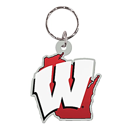 Wisconsin Badgers Metallic Acrylic Full Color Laser Cut State Key Ring