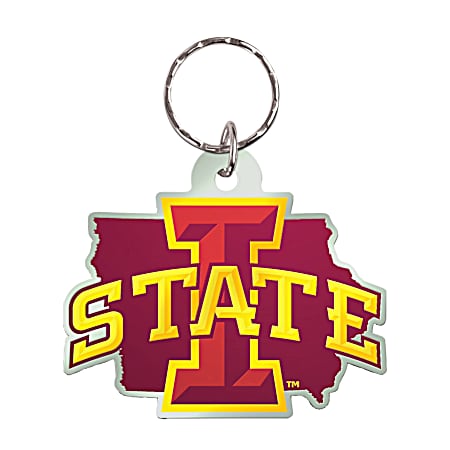Iowa State Cyclones Metallic Acrylic Full Color Laser Cut State Key Ring