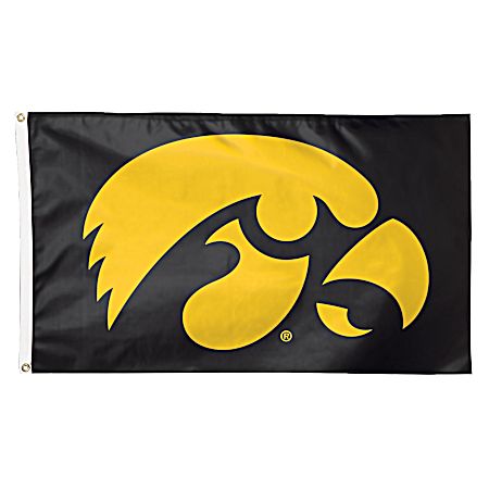 3 ft x 5 ft Iowa Hawkeyes Logo Black Deluxe Flag