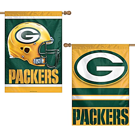 28 in x 40 in Green Bay Packers Green & Gold Logo Premium Vertical Flag