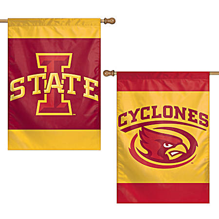 28 in x 40 in Iowa State Cyclones Maroon Logo Premium Vertical Flag