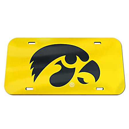 Iowa Hawkeyes Logo Inlaid Laser License Plate