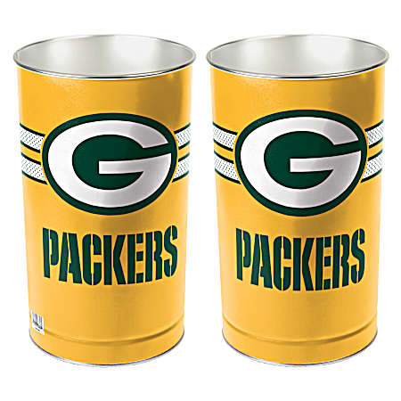 Green Bay Packers Green & Gold Logo Metal Wastebasket