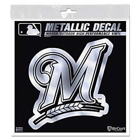 5 in x 5 in Milwaukee Brewers Metallic Vinyl Decal