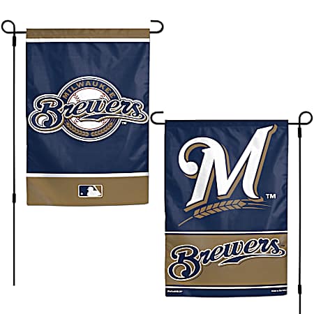 18 in x 12.5 in Milwaukee Brewers Logo 2-Sided Garden Flag