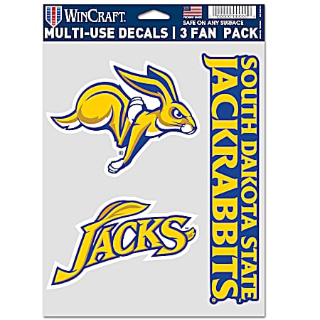 SDSU Jackrabbits Multi-Use Decals - 3 Fan Pack
