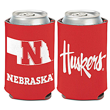 Nebraska Huskers State Shape Neoprene Can Cooler