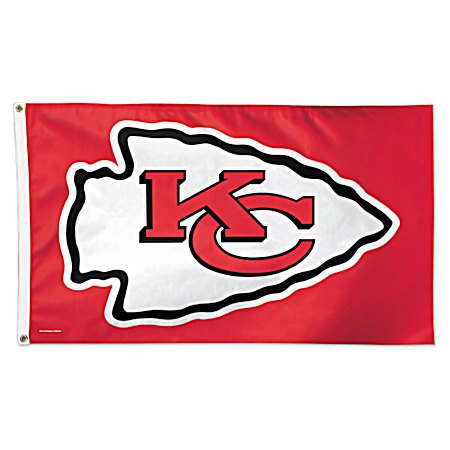 3 ft x 5 ft Kansas City Chiefs Red Logo Deluxe Flag