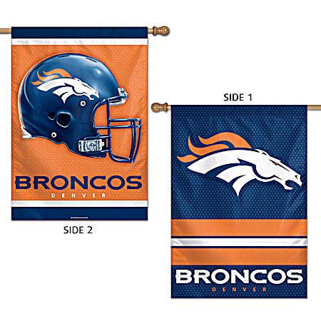 28 in x 40 in Denver Broncos Blue Logo 2-Sided Vertical Flag