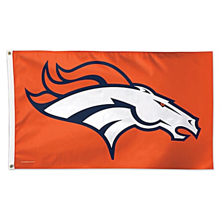 3 ft x 5 ft Denver Broncos Orange Logo Deluxe Flag
