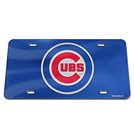 Chicago Cubs Logo Inlaid Laser License Plate