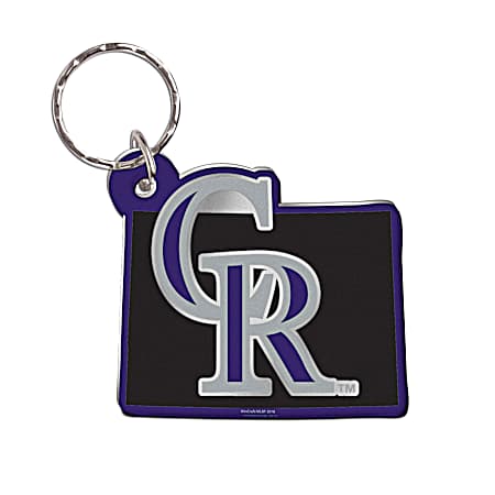 Colorado Rockies State Acrylic Laser-Cut Key Chain