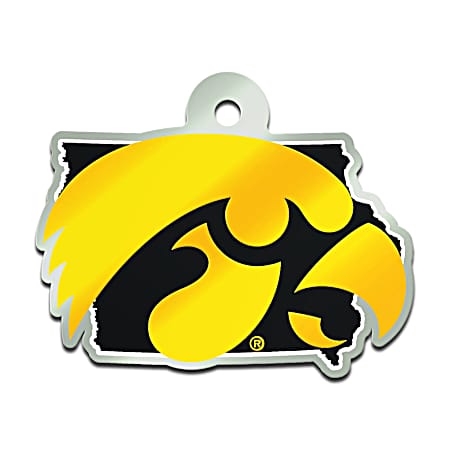 Iowa Hawkeyes Metallic Acrylic Full Color Laser-Cut State Key Ring
